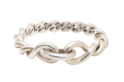Lot 487 - Hermes Silver Torsade Horsebit Bracelet