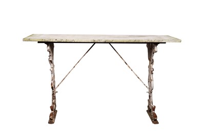 Lot 233 - A VICTORIAN CAST IRON GARDEN TABLE