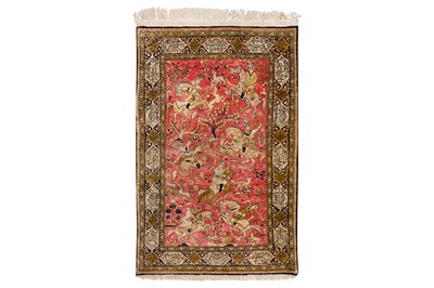 Lot 101 - A VERY FINE SILK QUM RUG, CENTRAL PERSIA