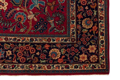 Lot 45 - A FINE KASHAN PRAYER RUG, CENTRAL PERSIA