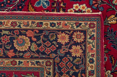 Lot 45 - A FINE KASHAN PRAYER RUG, CENTRAL PERSIA