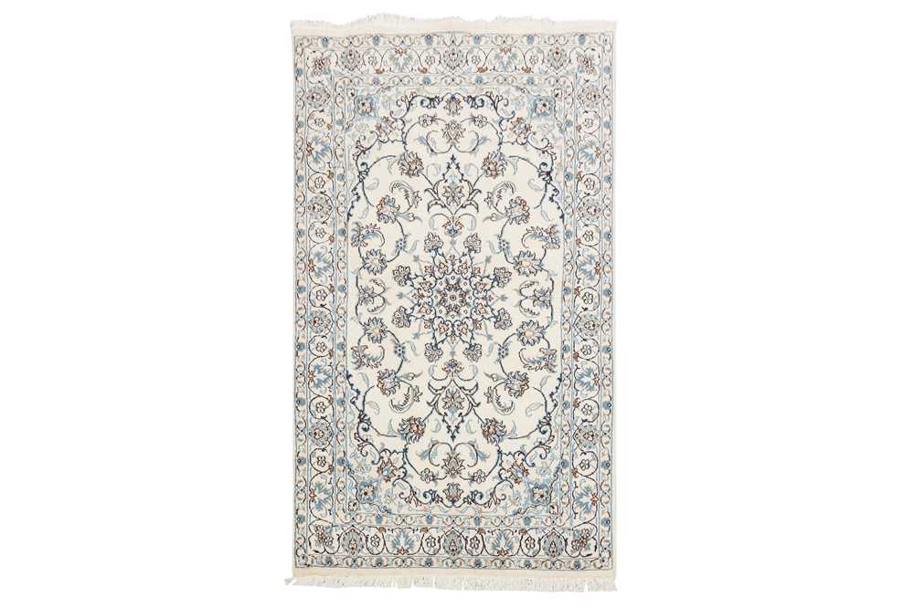 Lot 10 - A FINE PART SILK NAIN RUG, CENTRAL PERSIA