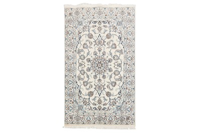 Lot 10 - A FINE PART SILK NAIN RUG, CENTRAL PERSIA