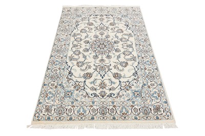 Lot 10 - A FINE PART SILK NAIN RUG, CENTRAL PERSIA