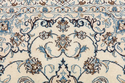 Lot 10 - A FINE PART SILK NAIN RUG, CENTRAL PERSIA