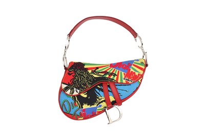 Lot 53 - Christian Dior Red Rasta Mania Bob Marley Saddle Bag