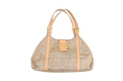 Lot 331 - Fendi Beige Zucchino Monogram Piccola FF Hobo Bag