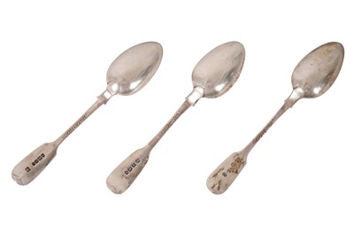 Lot 151 - A Victorian provincial sterling silver teaspoon, York 1847 by James Barber