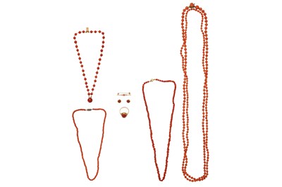 Lot 45 - A GROUP OF CORAL JEWELLERY