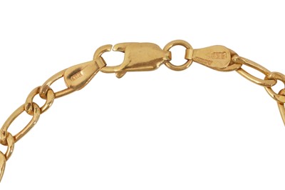 Lot 22 - A 9CT FIGARO-CHAIN BRACELET AND NECKLACE SUITE