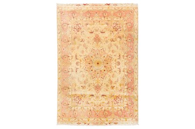 Lot 98 - A VERY FINE PART SILK SIGNED TABRIZ RUG, NORTH-WEST PERSIA