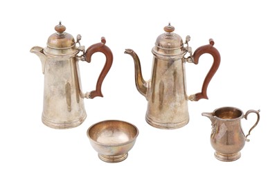 Lot 204 - A George V sterling silver four-piece bachelor coffee service, Birmingham 1931/33/35 by Mappin and Webb
