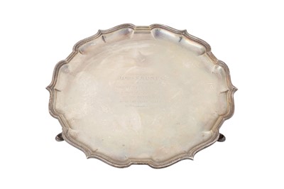 Lot 211 - A George V sterling silver salver, Sheffield 1935 by Mapping and Webb