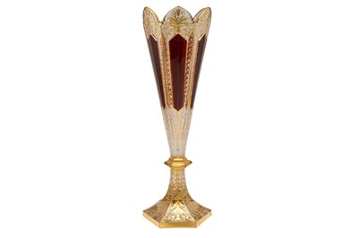 Lot 227 - A LARGE BOHEMIAN GLASS VASE, MOSER OR JOSEPHINENHUTTE, CIRCA 1900
