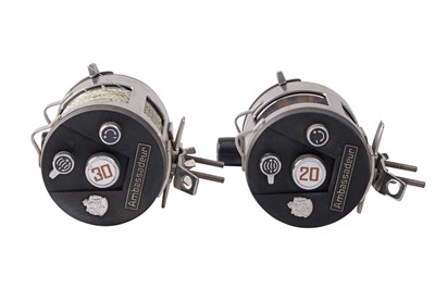 Lot 78 - A SWEDISH ABU GARCIA 30 BIG GAME FISHING REEL AND AN ABU GARCIA 20 FISHING REEL