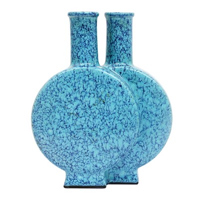 Lot 116 - A Chinese robin's egg-glazed conjoined double vase, 19th - 20th Century