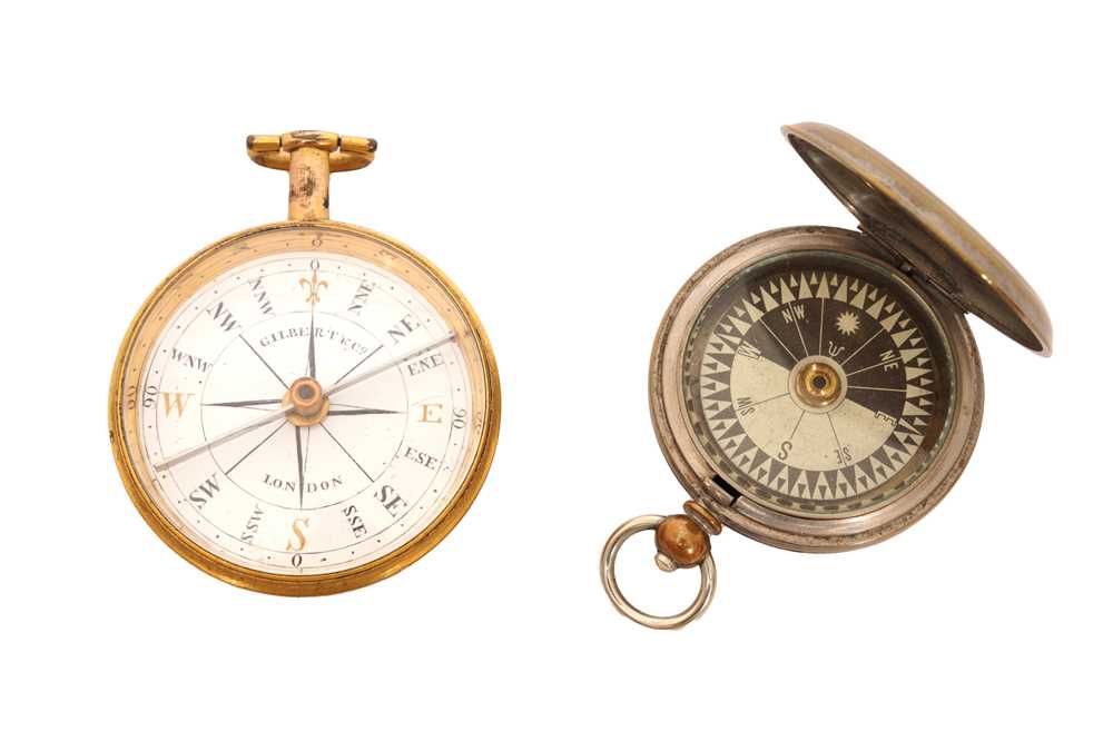 Lot 86 - A GILBERT & CO GILT BRASS POCKET COMPASS, EARLY 19TH CENTURY