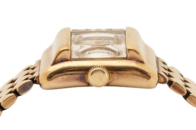 Lot 264 - A LADY'S GOLD INTERNATIONAL WATCH COMPANY BRACELET WATCH