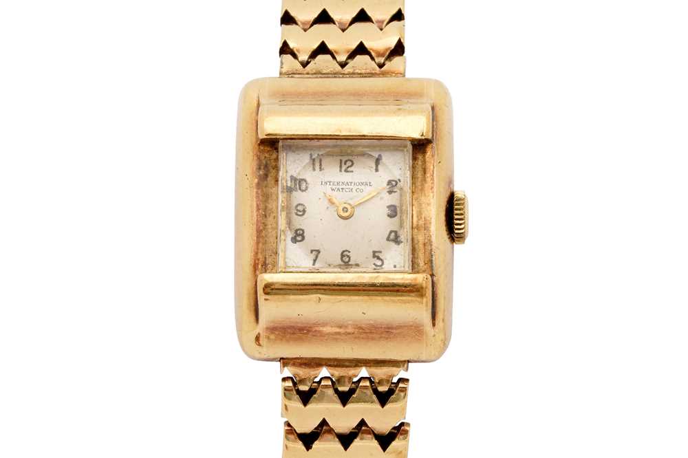 Lot 264 - A LADY'S GOLD INTERNATIONAL WATCH COMPANY BRACELET WATCH