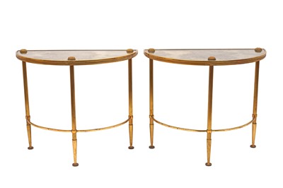 Lot 390 - A PAIR OF MODERN DEMI LUNE TABLES