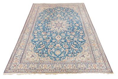 Lot 3 - A FINE PART SILK NAIN CARPET, CENTRAL PERSIA