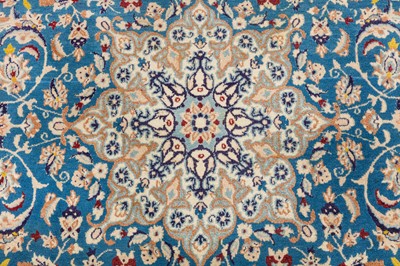 Lot 3 - A FINE PART SILK NAIN CARPET, CENTRAL PERSIA