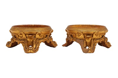 Lot 338 - A PAIR OF VICTORIAN GILTWOOD STANDS