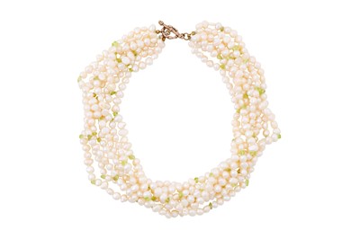 Lot 33 - A SEVEN STRAND PEARL NECKLACE