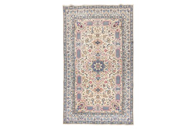 Lot 103 - A FINE PART SILK NAIN CARPET, CENTRAL PERSIA