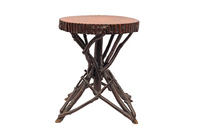 Lot 332 - AN ADIRONDACK STYLE TABLE, LATE 19TH CENTURY