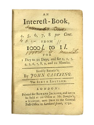 Lot 94 - Castaing. An Interest-Book, 1730