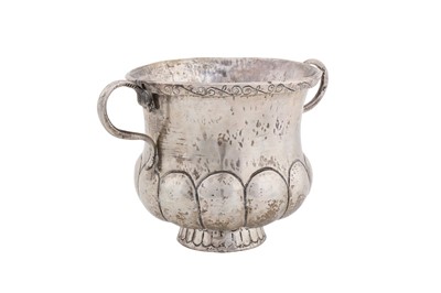 Lot 251 - A 20th century South American unmarked silver twin handled bowl