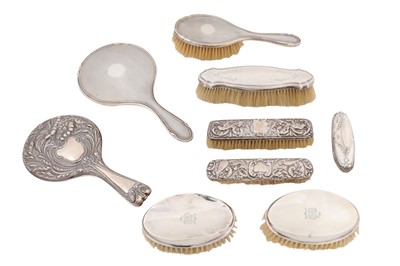 Lot 227 - A mixed group of sterling silver dressing table items
