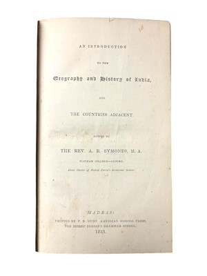 Lot 78 - Symonds.  Geography and History of India,.., Madras 1843