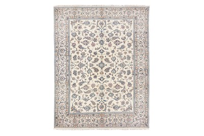 Lot 47 - A VERY FINE PART SILK NAIN CARPET, CENTRAL PERSIA