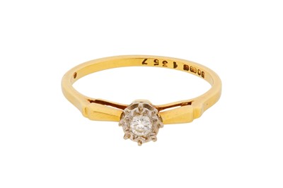 Lot 17 - AN 18CT YELLOW GOLD SINGLE-STONE DIAMOND RING, CIRCA 1966