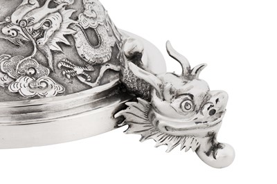 Lot 113 - An early 20th century Chinese export silver epergne centrepiece, Shanghai circa 1910, marked Kun He, retailed by Wo Shing