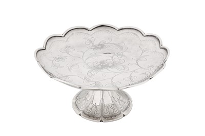 Lot 23 - A late 19th century Chinese export silver comport or tazza, Wuhu circa 1890, marked Bao Qing