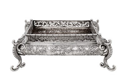 Lot 112 - A late 19th / early 20th century Chinese export silver jardinière stand, Canton circa 1900, marked Bao Sheng, retailed by Wang Hing