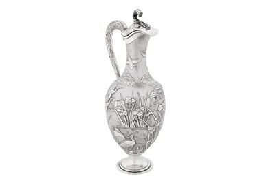 Lot 125 - A late 19th / early 20th century Chinese export silver ewer, Canton circa 1900 marked Ye Bo, retailed by Wang Hing