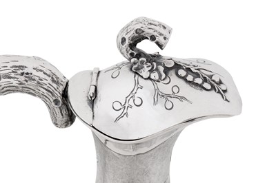 Lot 125 - A late 19th / early 20th century Chinese export silver ewer, Canton circa 1900 marked Ye Bo, retailed by Wang Hing