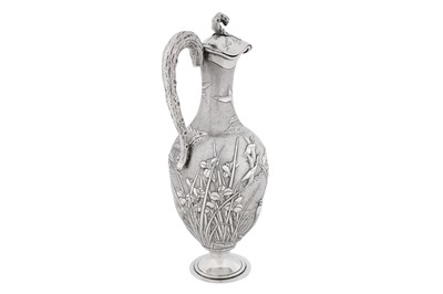 Lot 125 - A late 19th / early 20th century Chinese export silver ewer, Canton circa 1900 marked Ye Bo, retailed by Wang Hing