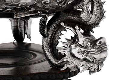 Lot 108 - A late 19th / early 20th century Chinese export silver bowl on stand, Canton circa 1900, marked Sui Chang, retailed by Wang Hing