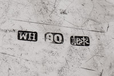 Lot 117 - A late 19th century Chinese export silver tray, Canton circa 1890, marked Qiu Ji, retailed by Wang Hing