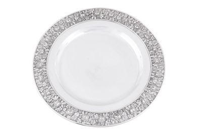 Lot 25 - A late 19th century Chinese export silver tray, Beijing (Peking) circa 1890, marked for Wu Hua and Co