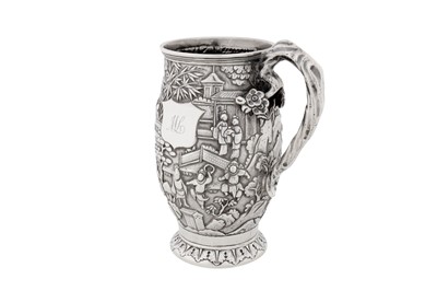 Lot 109 - A late 19th century Chinese export silver mug, Canton circa 1890, marked Shen Chang