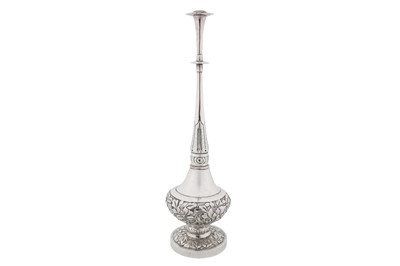 Lot 62 - A late 19th century Chinese export silver rose water sprinkler, Canton circa 1890, retailed by Wang Hing