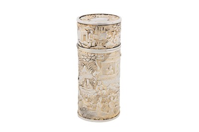 Lot 36 - A mid to late 19th century Chinese export silver gilt cheroot case, Canton circa 1860-80