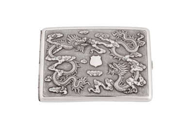 Lot 43 - An early 20th century Chinese export unmarked silver cigarette case