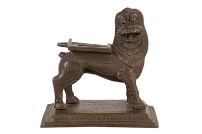 Lot 8 - A BRONZE INCENSE BURNER IN THE FIGURE OF A YALI